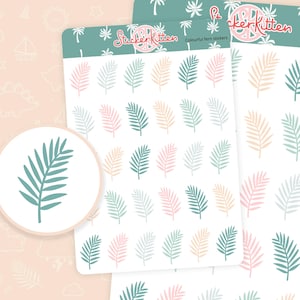 Stickers fougères : stickers végétaux colorés, stickers nature, stickers tropicaux, stickers jardinage, stickers agenda déco, stickers palmiers