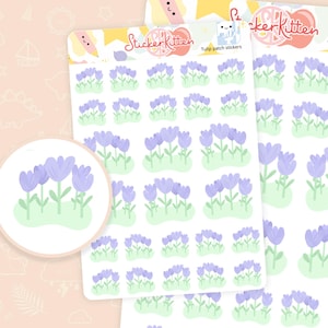 Tulip Patch Aufkleber - Blumen Aufkleber, Garten Aufkleber, Natur Aufkleber, süße und Kawaii Aufkleber von StickerKitten UK