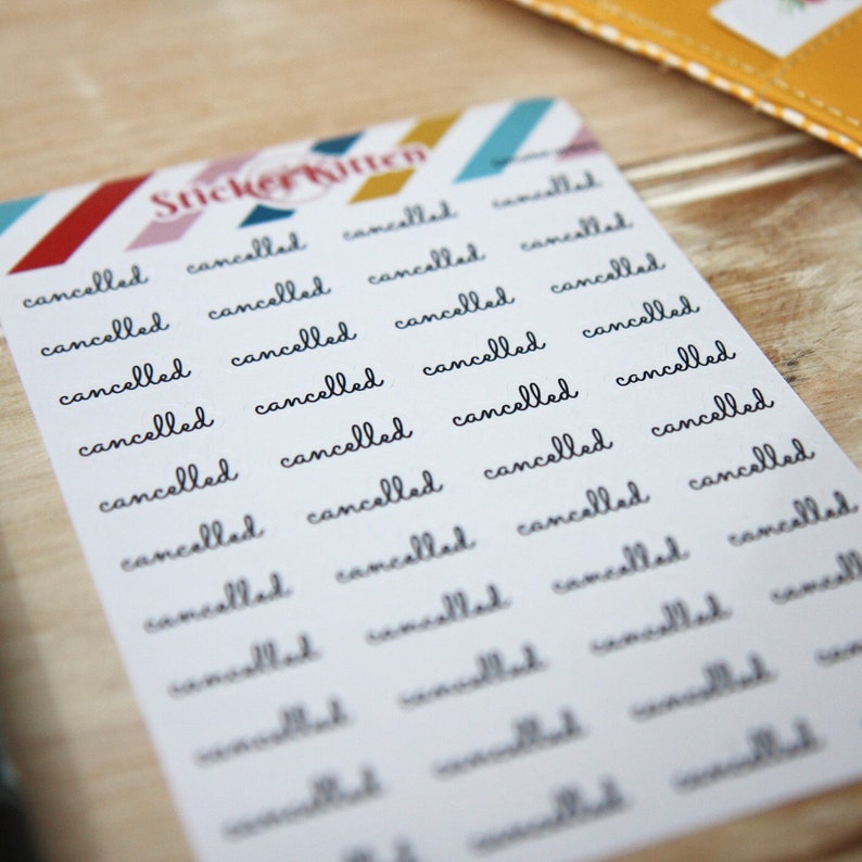 Xancalled Sticker Cancelled Stickers - Script Planner Stickers by Stickerkitten - Etsy