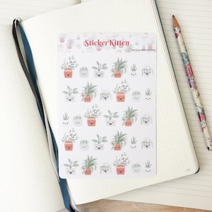 Sukkulenten Aufkleber (Happy Plants oder Plain Plants) - StickerKitten Planner Stickers