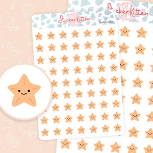 Seestern Aufkleber - Niedliche Meeresbewohner Planer Aufkleber von StickerKitten UK