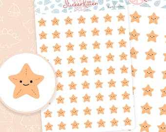 Starfish Stickers - Cute Sea Creatures Planner Stickers by StickerKitten UK