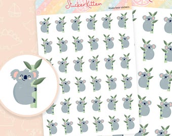 Koala Stickers – Cute Australian Animal Planner Stickers by StickerKitten UK