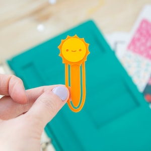 Sunshine Planner Clip - 3D-Printed Eco PLA Journal Page Marker, Bookmark, Paper Clip