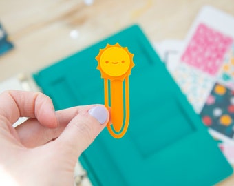 Sunshine Planner Clip - 3D-Printed Eco PLA Journal Page Marker, Bookmark, Paper Clip