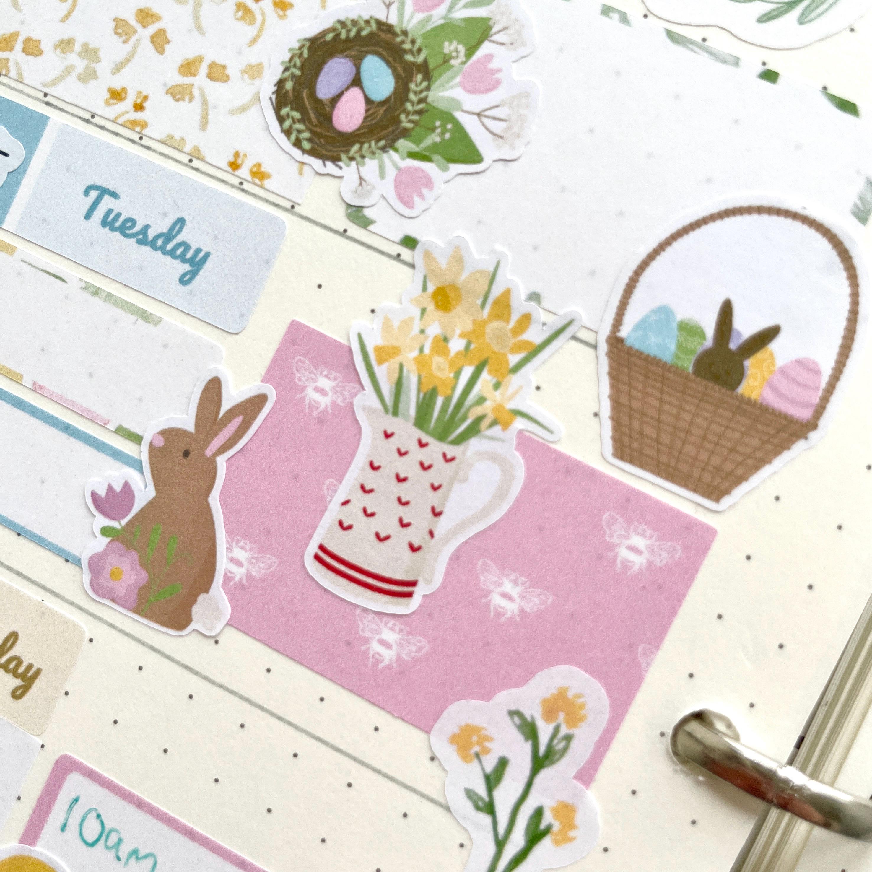 Daffodil Jug Stickers - Cute Spring Flowers Planner Stickers, Garden ...