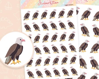 Eagle Stickers - Cute Bird Planner Stickers by StickerKitten UK