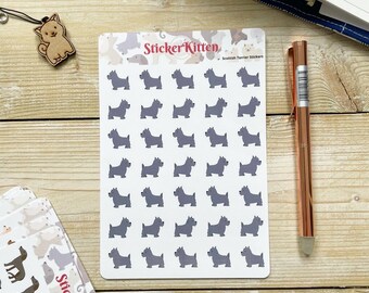 Scottish Terrier Stickers - Cute Scottie Dog Pet Planner Stickers by StickerKitten UK