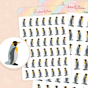 Pegatinas de pingüino emperador - Lindas pegatinas de pájaros para agenda de StickerKitten UK