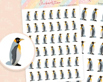 Emperor Penguin Stickers - Cute Bird Planner Stickers by StickerKitten UK