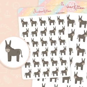 Esel Aufkleber – Niedliche Bauernhof Tier Planner Sticker von StickerKitten UK