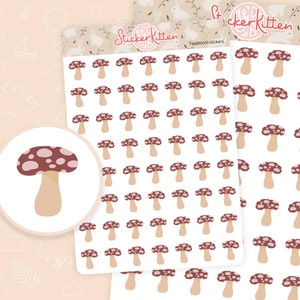 Stickers champignon vénéneux - Stickers mignons champignons des bois par StickerKitten FR