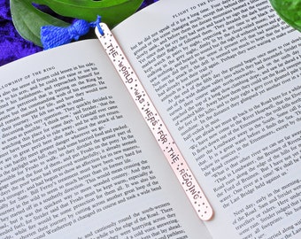 The World Was Hers For The Reading, Metal Bookmark With Tassel Charm, Feminist Gifts, Copper, Aluminium, Brass, A Tree Grows In Brooklyn