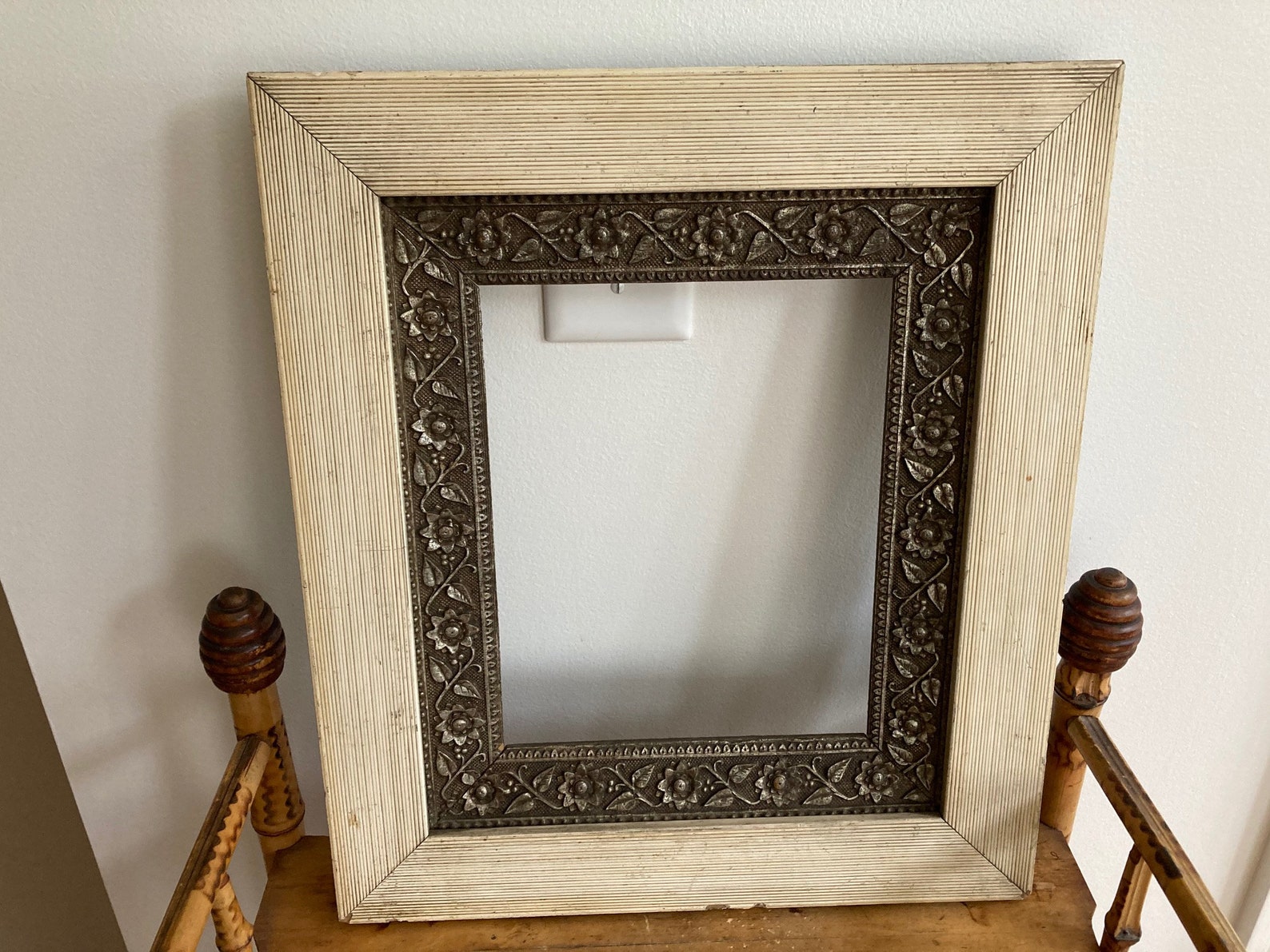 Antique Victorian Silver Gilded Wood Picture Frame/medium size Etsy