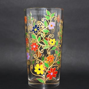 Tumbler Drinking Glasses - Housewarming Gift for Women - Drinkware for Entertaining (6.8oz) Barware Gifts - Botanical Collection