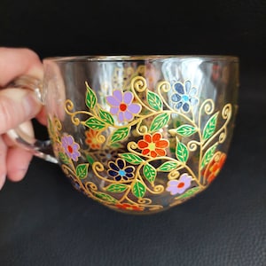 Flowers Coffee Mug, Personalized Big Mug, Floral Gift for Mother, Grandma or Sister