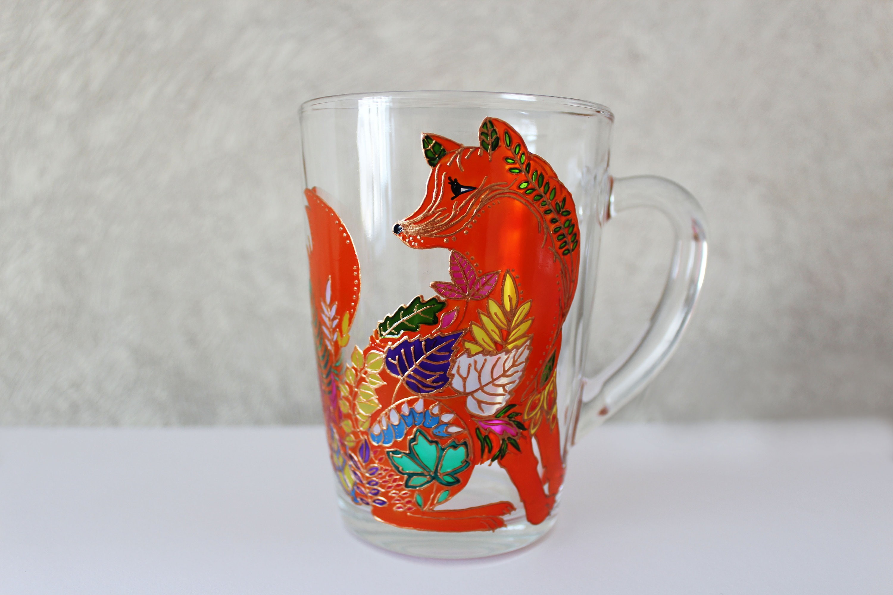 Unique Fox Mug Woodland Animals Handpainted Coffee Mug. Etsy