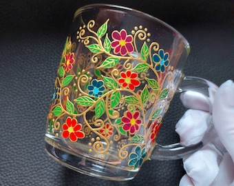 Mok lentebloemen Gepersonaliseerde koffiemok, mok met kleurrijke bloemen, Moederdagcadeaus voor oma of zus