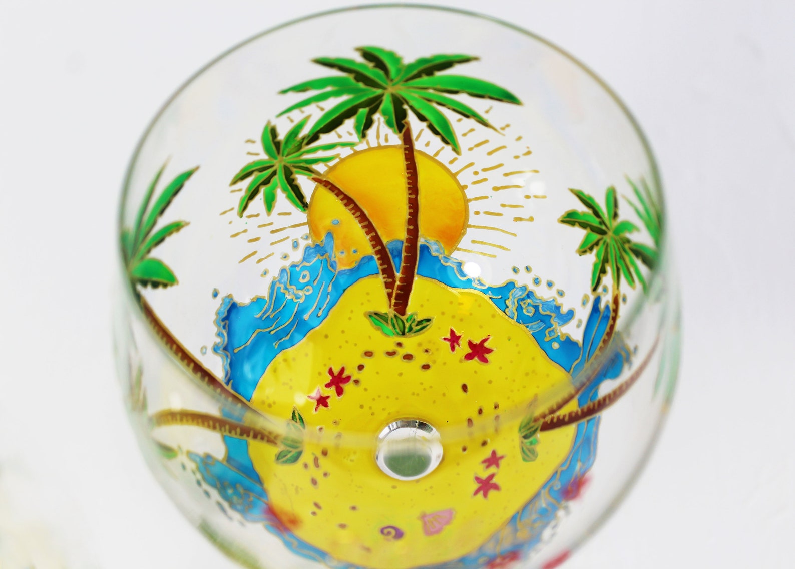 Palm Tree Wine Glasses Custom Personalized Beach Wine Etsy
