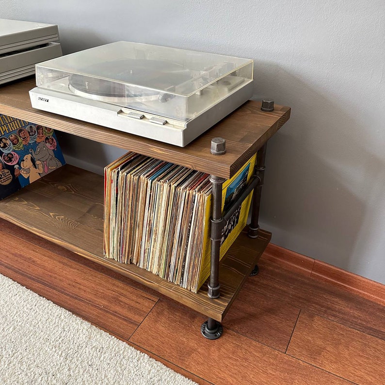 Solid Wood Record Player Stand/ Modern Wood Record Storage Etsy
