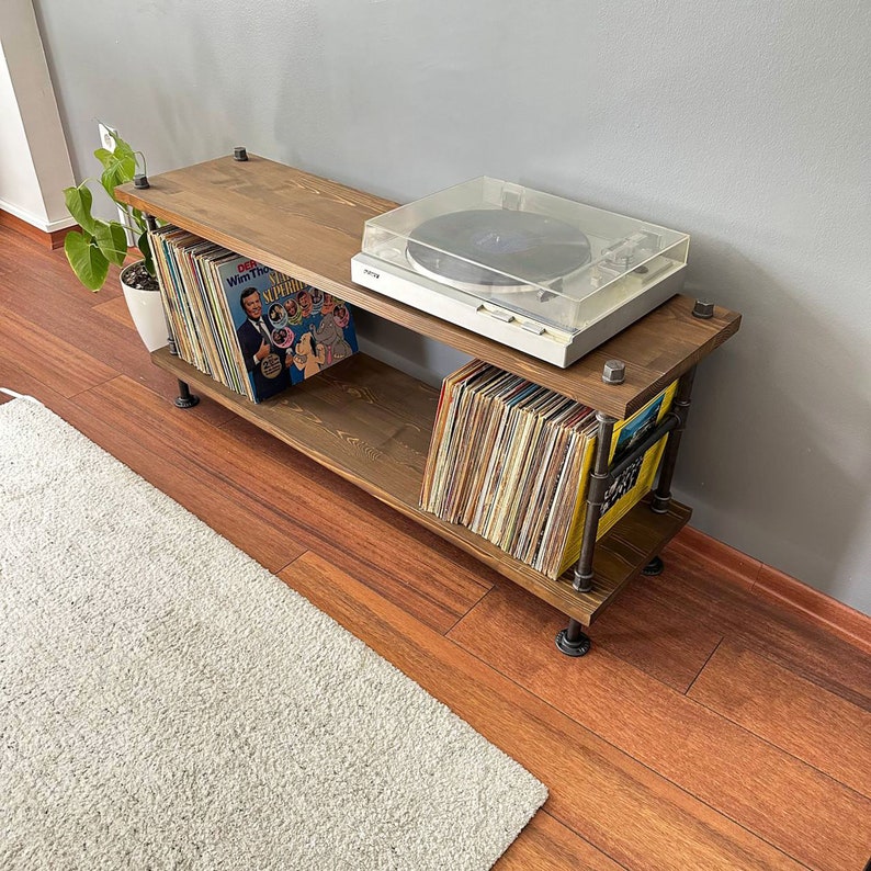 Solid Wood Record Player Stand/ Modern Wood Record Storage Etsy