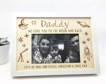 Autism Family I Love You To The Moon Canvas With Framed Poster no Framed