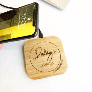 Wireless Phone Charger, Phone Charger, QI Charger pad, Gift for Dad, Gift for Daddy, Christmas Stocking Filler, Gift For Him, Grandad gift image 1