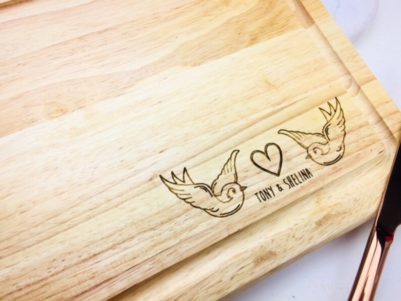 Personalised Swallow Bird Chopping Board Valentines Gift Etsy
