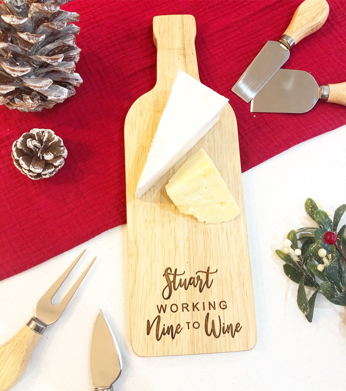 Personalised cheese board Working nine to wine Wine cheese Etsy