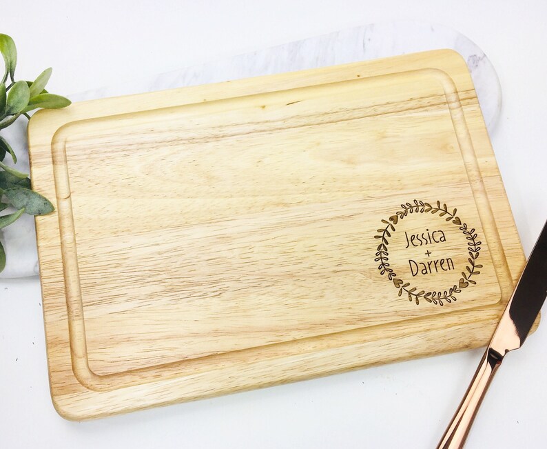 Personalised Chopping Board Rustic Theme Gift Valentines Etsy