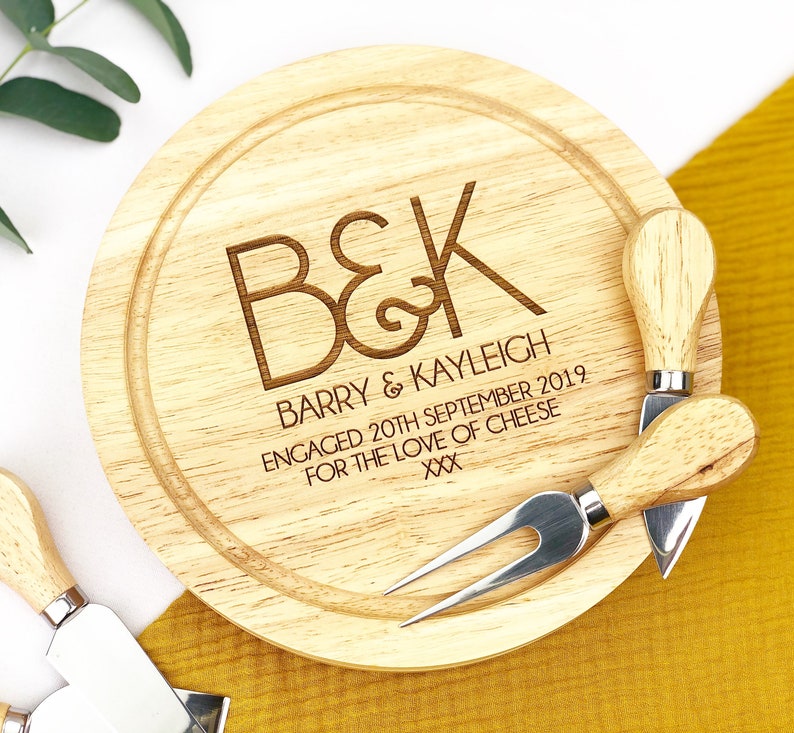 Engagement Gift Personalised Cheese Board Couples Gift New Etsy