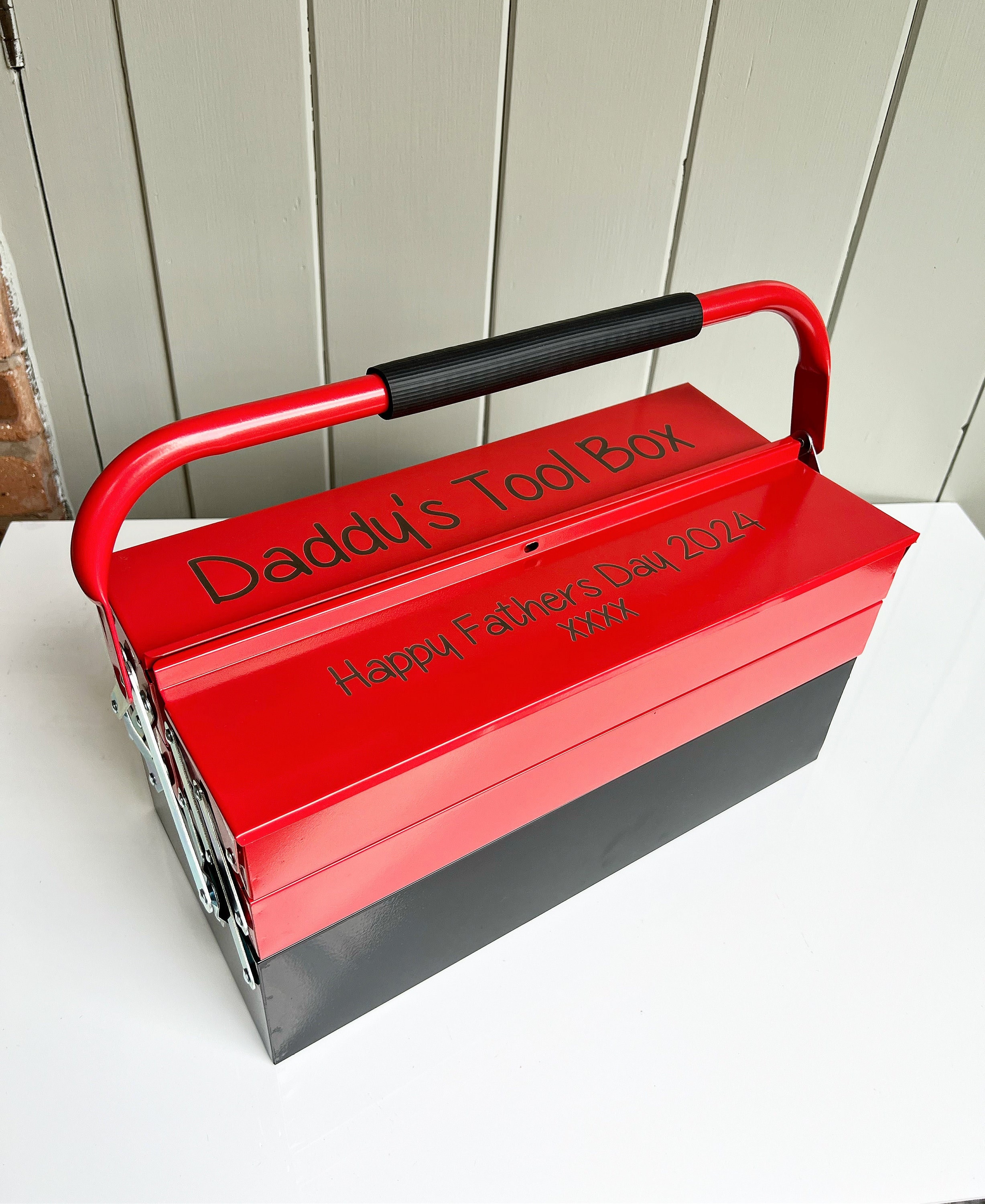 Father's Day gift for Daddy, 1st Father’s Day gift, red toolbox, Personalised tool box, Handy box, Personalised Grandad gift, Gifts for him