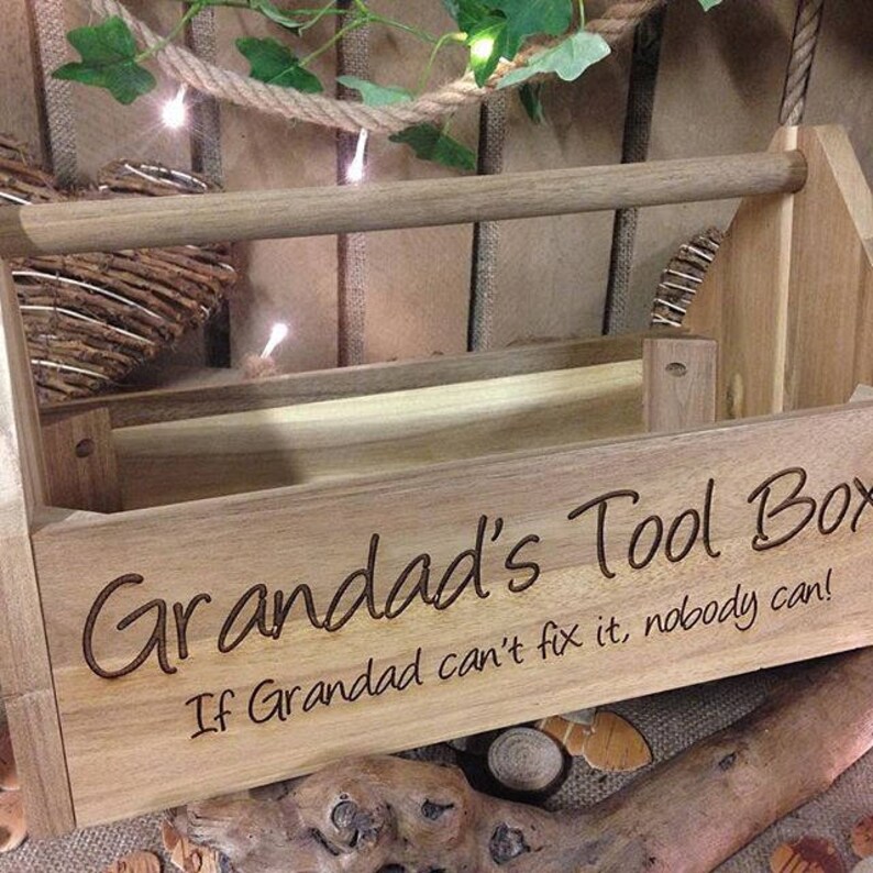 Wooden toolbox Father's Day gift Personalized tool box Etsy