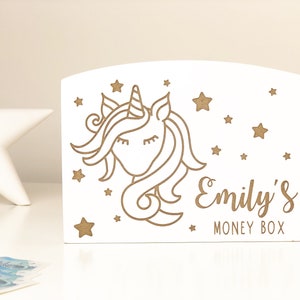 Personalised unicorn money box, piggy bank, money bank, children’s gift ideas, kids gift ideas, girls birthday gift ideas, personalized