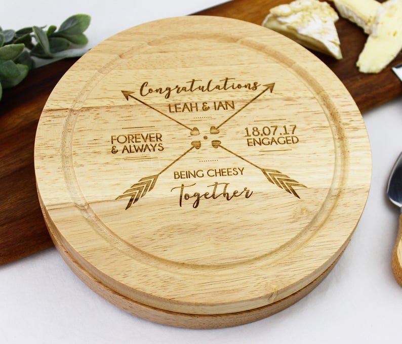 Personalised Engagement Cheese Board Cheese Serving Board Etsy UK