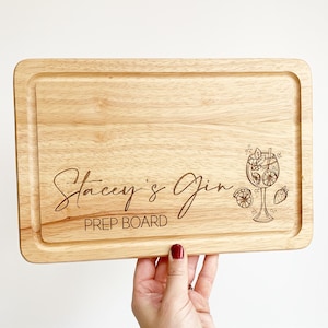 Personalised gin prep board, Cocktails, Gin gift, Cocktail gift, Cocktail making, Cocktail accessories, Gin gifts, Gin gift for her