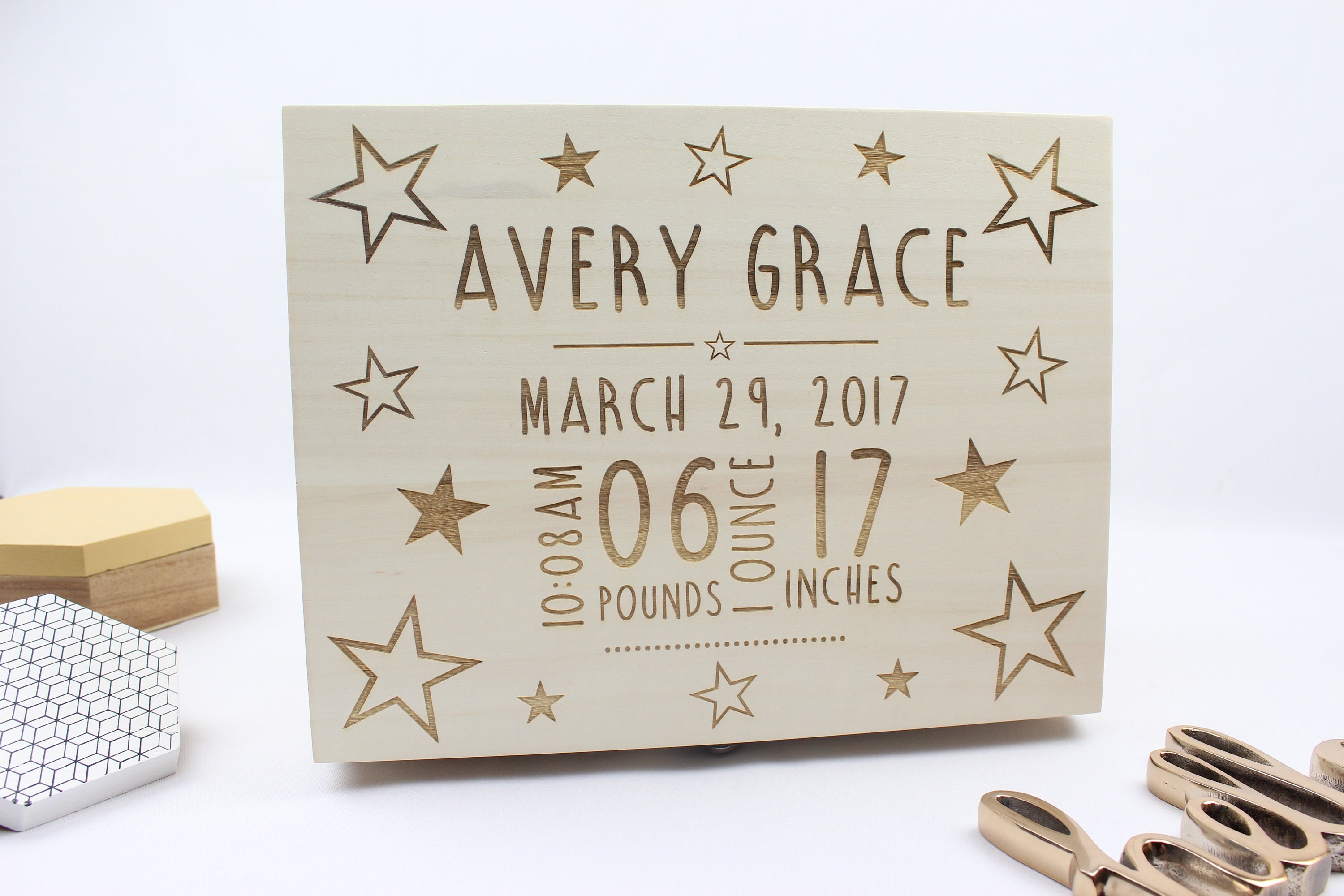 Baby memory box laser engraved keepsake box new baby gift Etsy