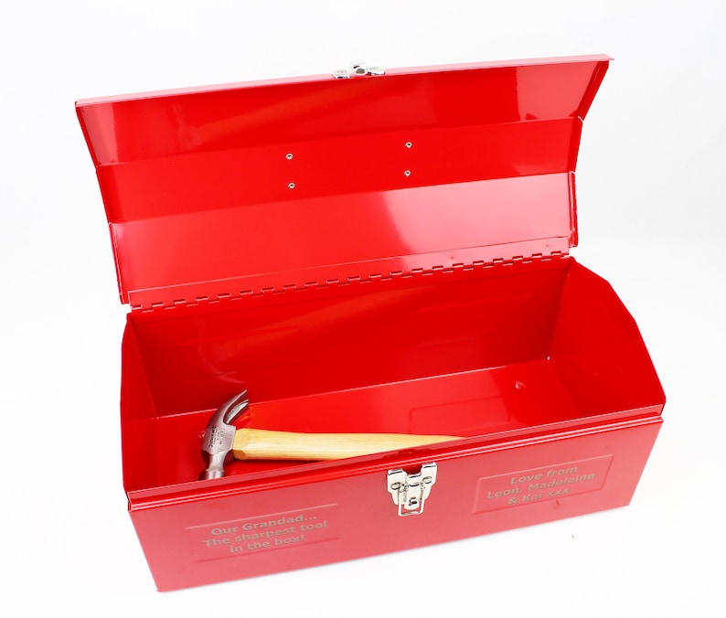 Personalised metal toolbox Fathers day gift Personalized Etsy