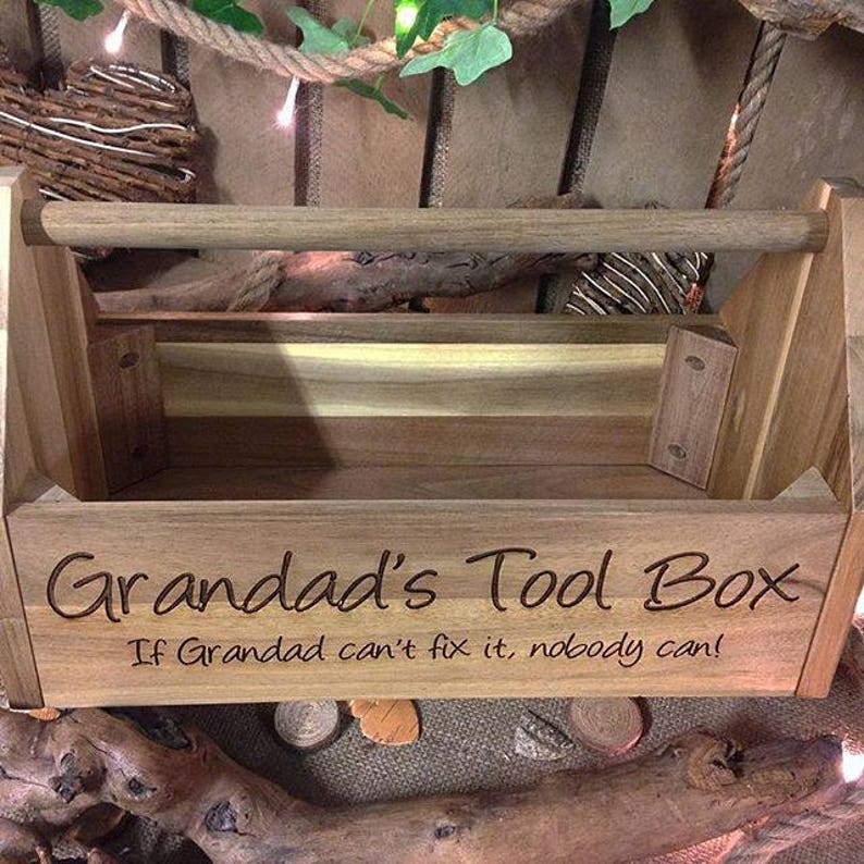 Wooden toolbox Father's Day gift Personalized tool box Etsy