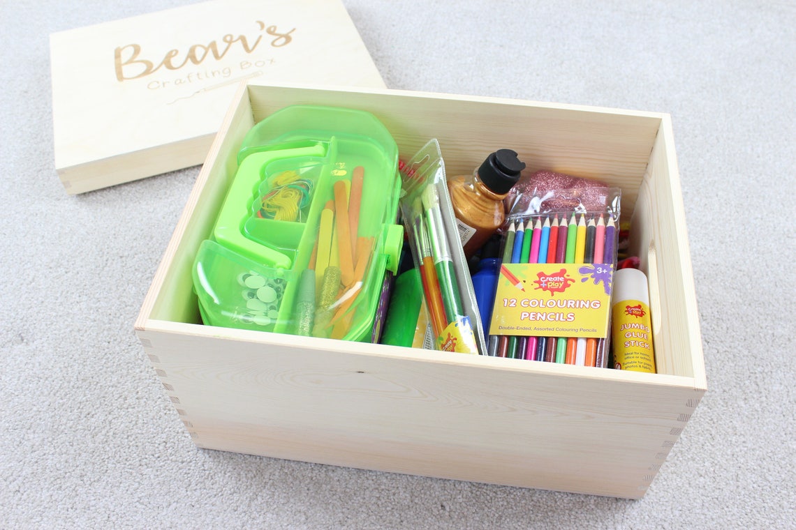Large arts and craft box Craft box Crafting Arts and crafts Etsy