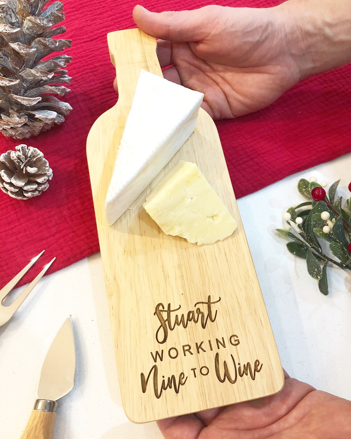 Personalised cheese board Working nine to wine Wine cheese Etsy