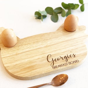Personalised unisex breakfast board, Egg Board, Chicken shape, Duffy eggs, Kids Stocking filler, Personalised child’s gift, Egg and Soldiers