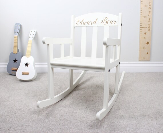 Personalised Kids Rocking Chair Personalised Chair White Etsy