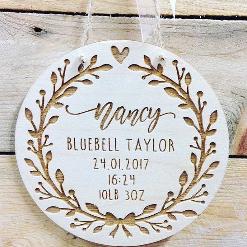 Personalised Birth Announcement Plaque New Baby Gift Baby Etsy