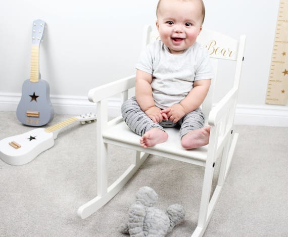 Personalised Kids Rocking Chair Personalised Chair White Etsy