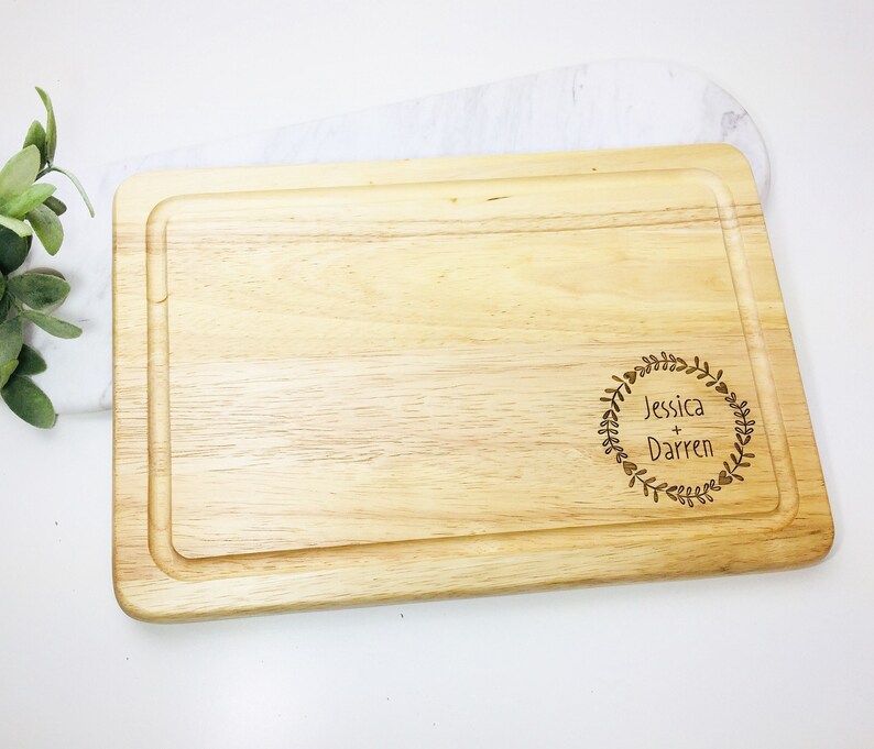 Personalised Chopping Board Rustic Theme Gift Valentines Etsy