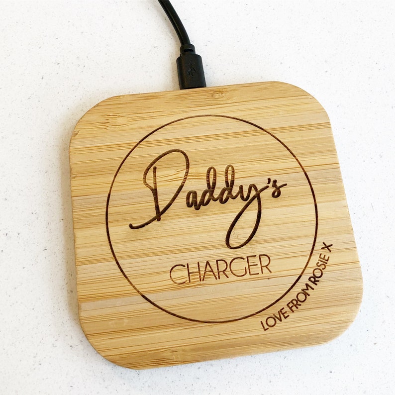 Wireless Phone Charger, Phone Charger, QI Charger pad, Gift for Dad, Gift for Daddy, Christmas Stocking Filler, Gift For Him, Grandad gift image 2