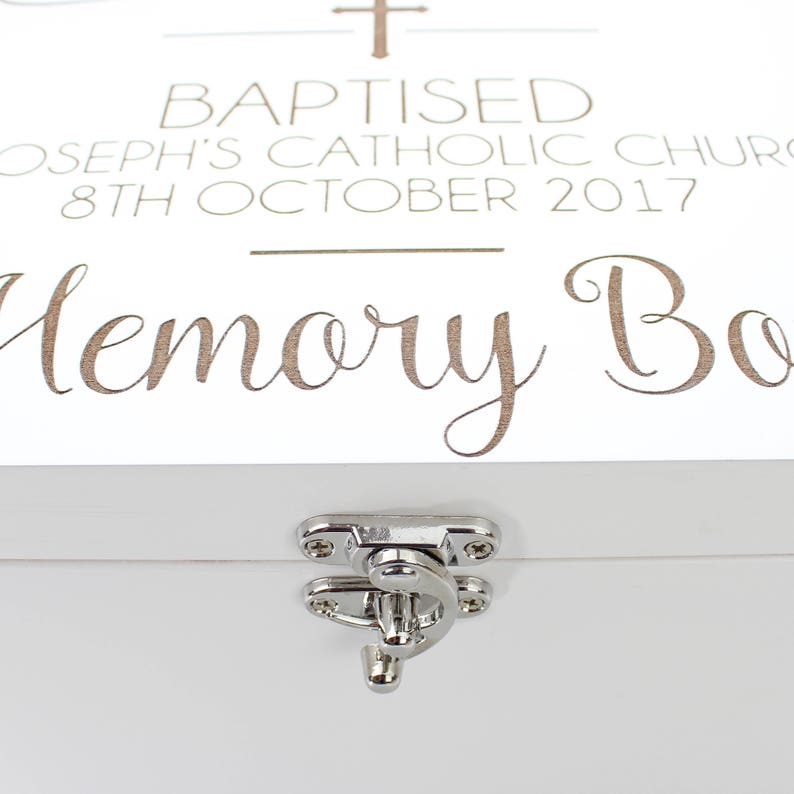 Personalised Luxury white christening keepsake box Etsy