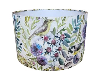 Handmade Fabric Lampshade. Morning Chorus' by Voyage in ‘Linen’