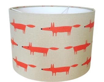 Handmade Fabric Lampshade. Little Fox by Scion in 'Ginger'